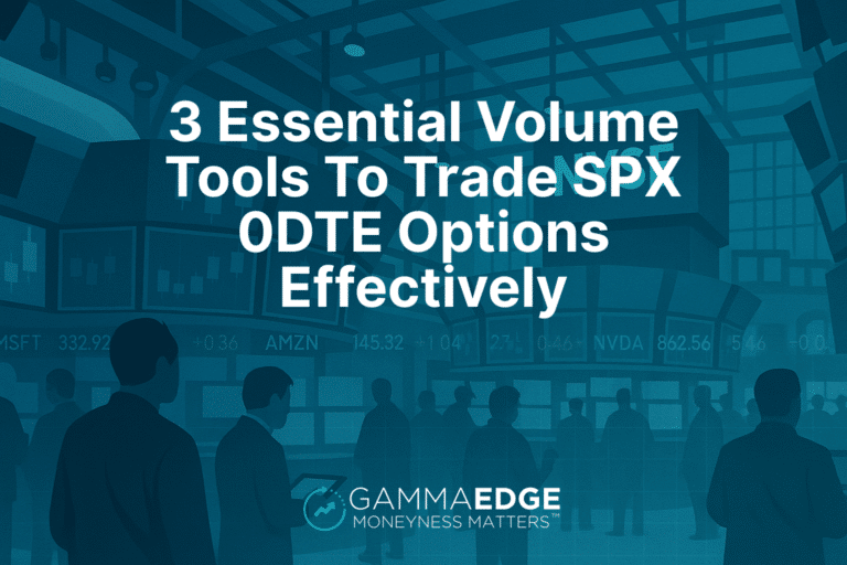 3 different SPX 0DTE options volume analysis tools showing how call and put centroids predict market trends before price action confirms.